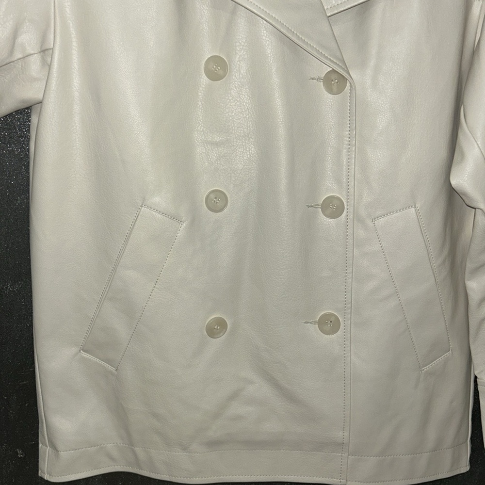 Anthropologie Maeve Faux Leather Cocoon Blazer - Picture 12 of 13